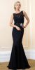 Main image of Boat Neck Mermaid Skirt Lace Long Prom Evening Gown